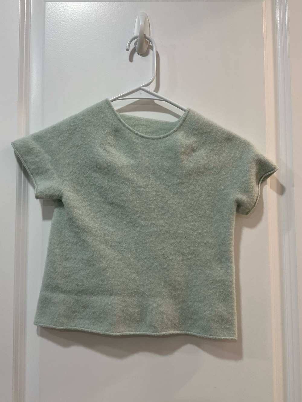 Soft Short-Sleeve Cozy Knit Sweater - Sage Green